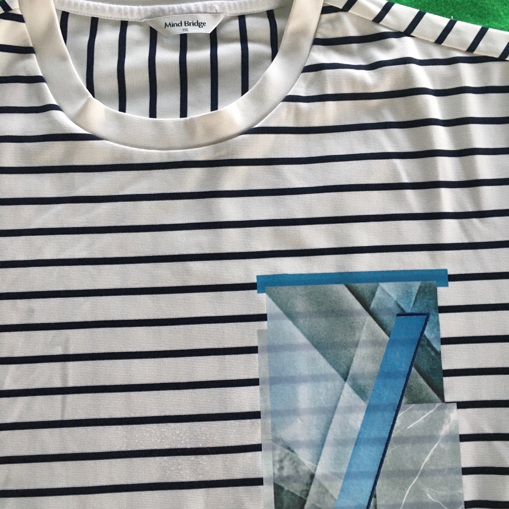Mind Bridge Striped all over shirt with a graphic